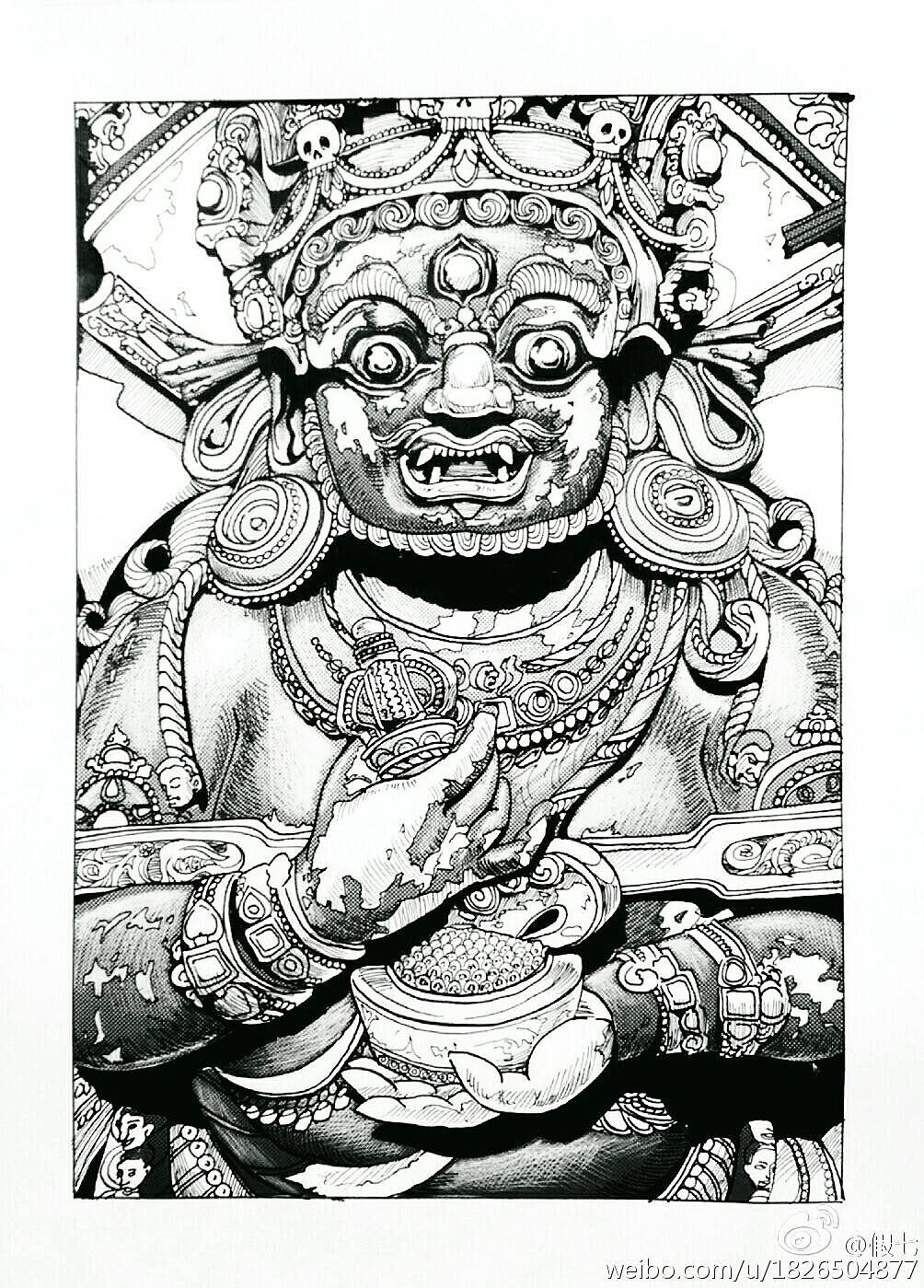 黑白插图 蘸水笔练习