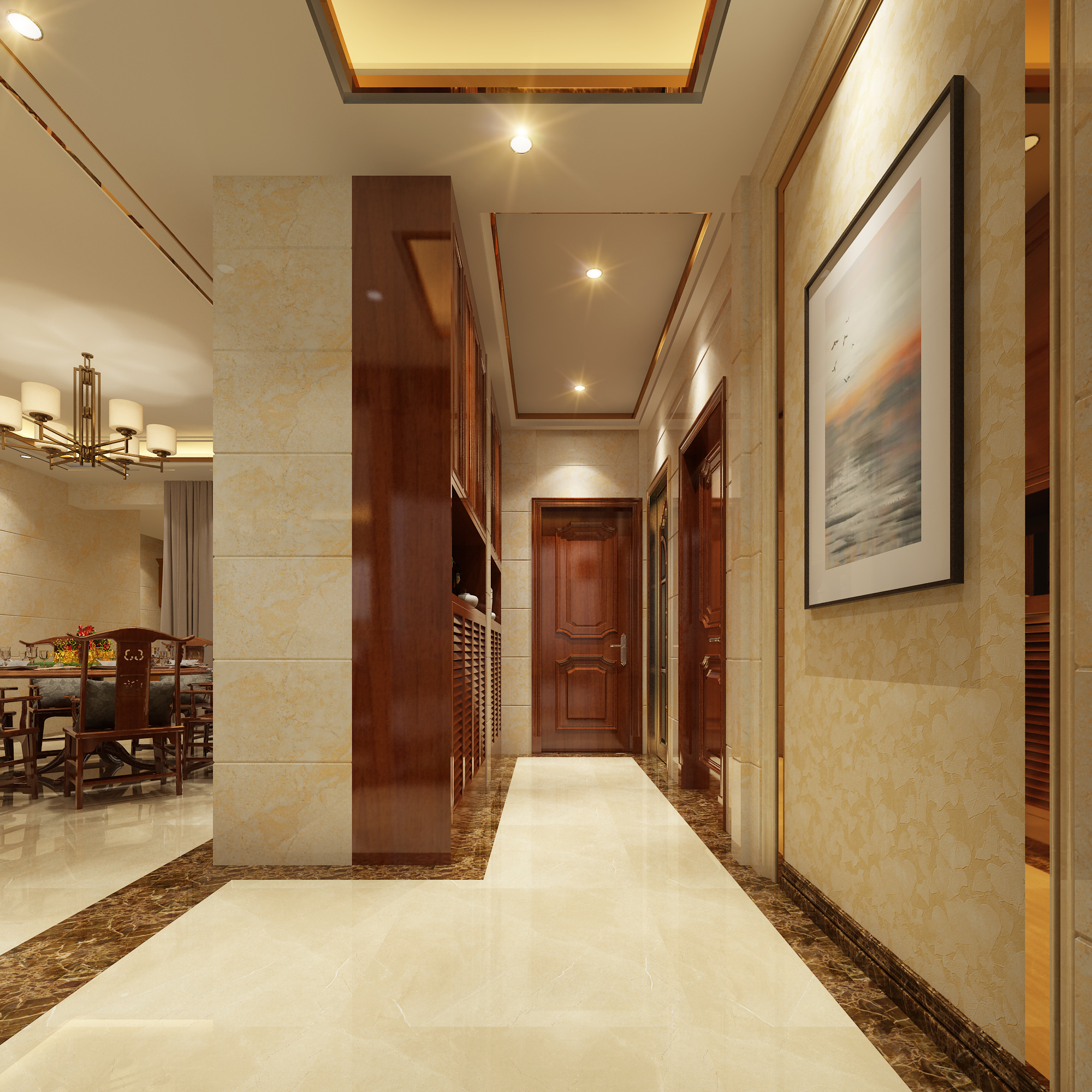 室内设计家装公共区域效果图