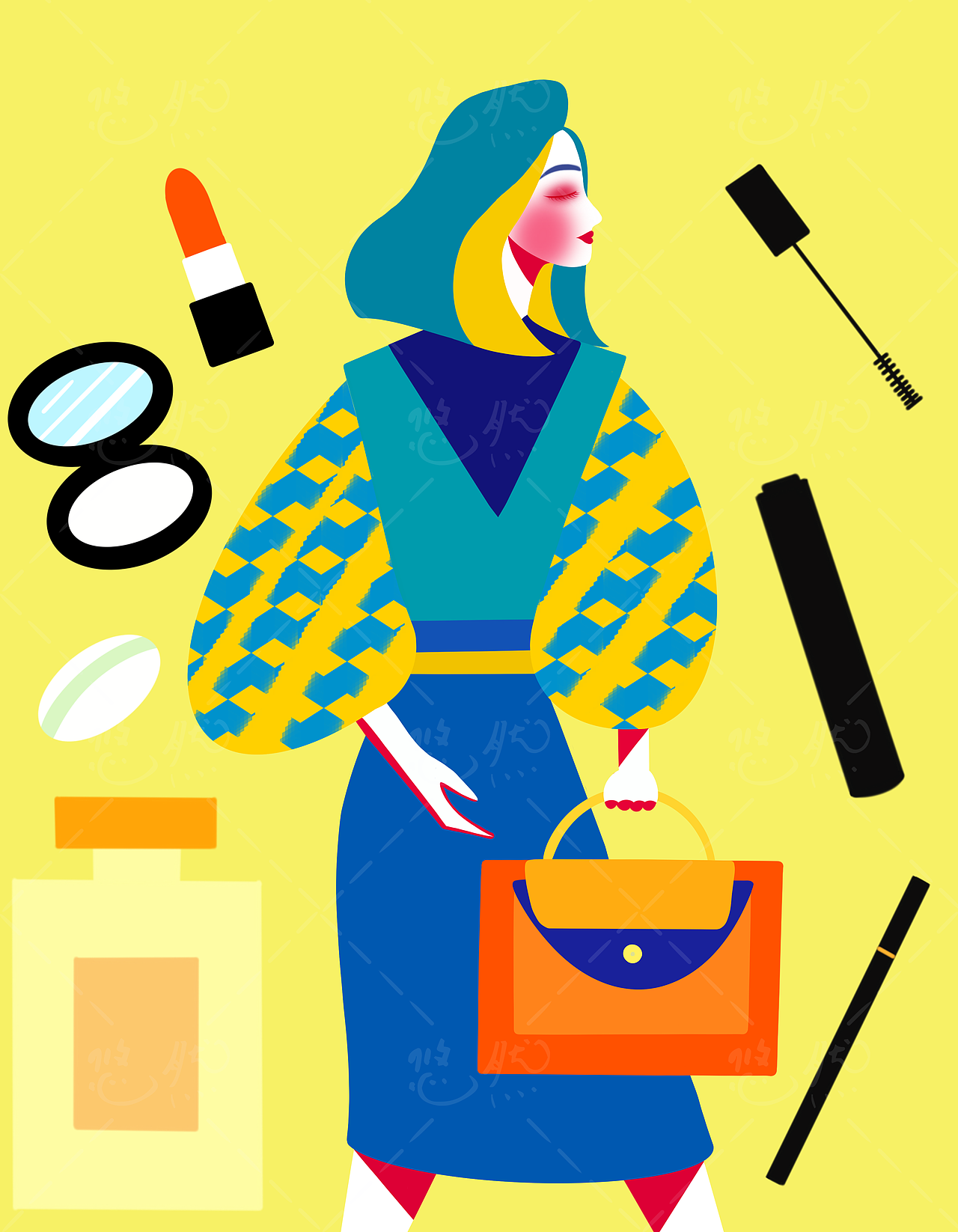 商务商业时尚潮流美妆产品展示，商品封面海报宣传