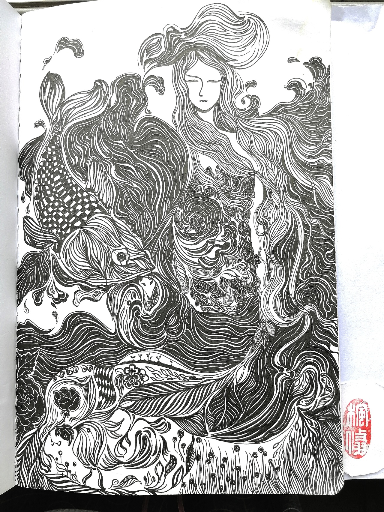 杂乱无章的签字笔涂鸦小画