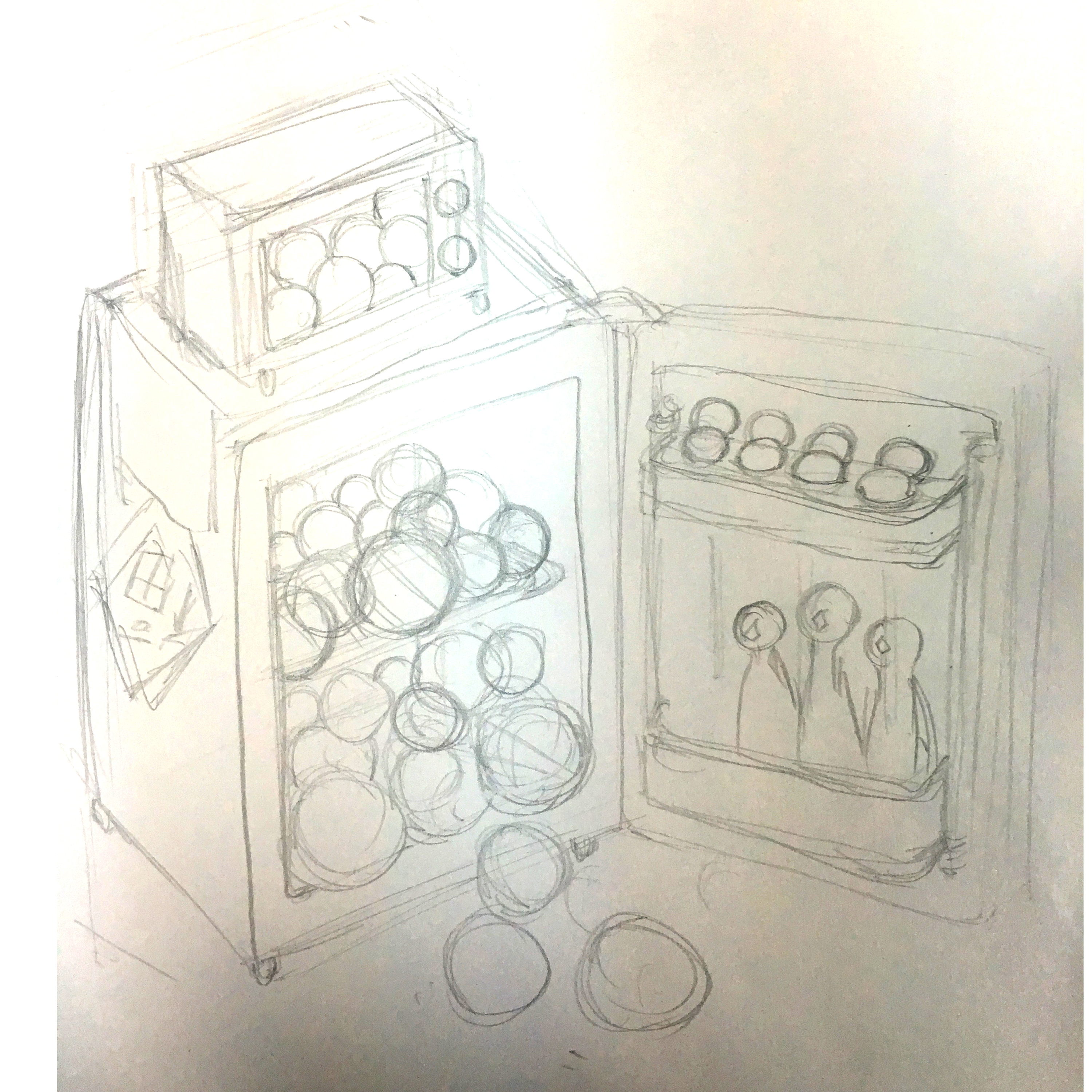 设计素描冰箱图片