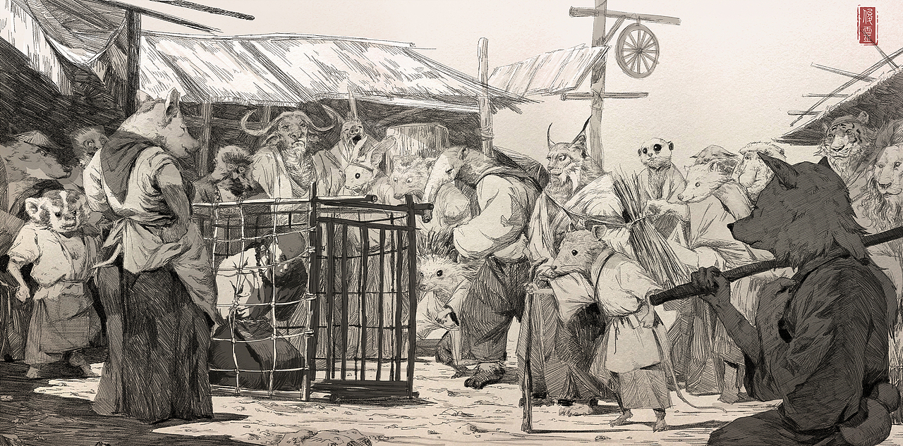 动物村（图ZMTc4NjUxODQw） - 新锐潮流插画 - 站酷设计师俊灵WJL原创素材 - 站酷ZCOOL