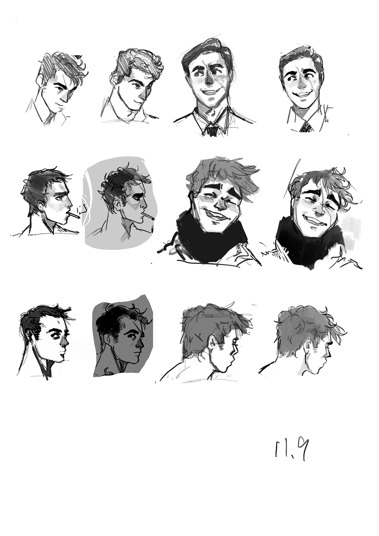 美式头像临摹练习合集（图ZMjM3MzMwNDc2） - 儿童插画 - 站酷设计师rabbit_tale原创素材 - 站酷ZCOOL