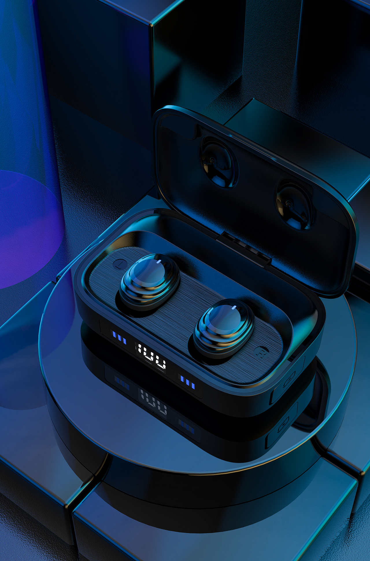 蓝牙耳机 防摔手机壳渲染