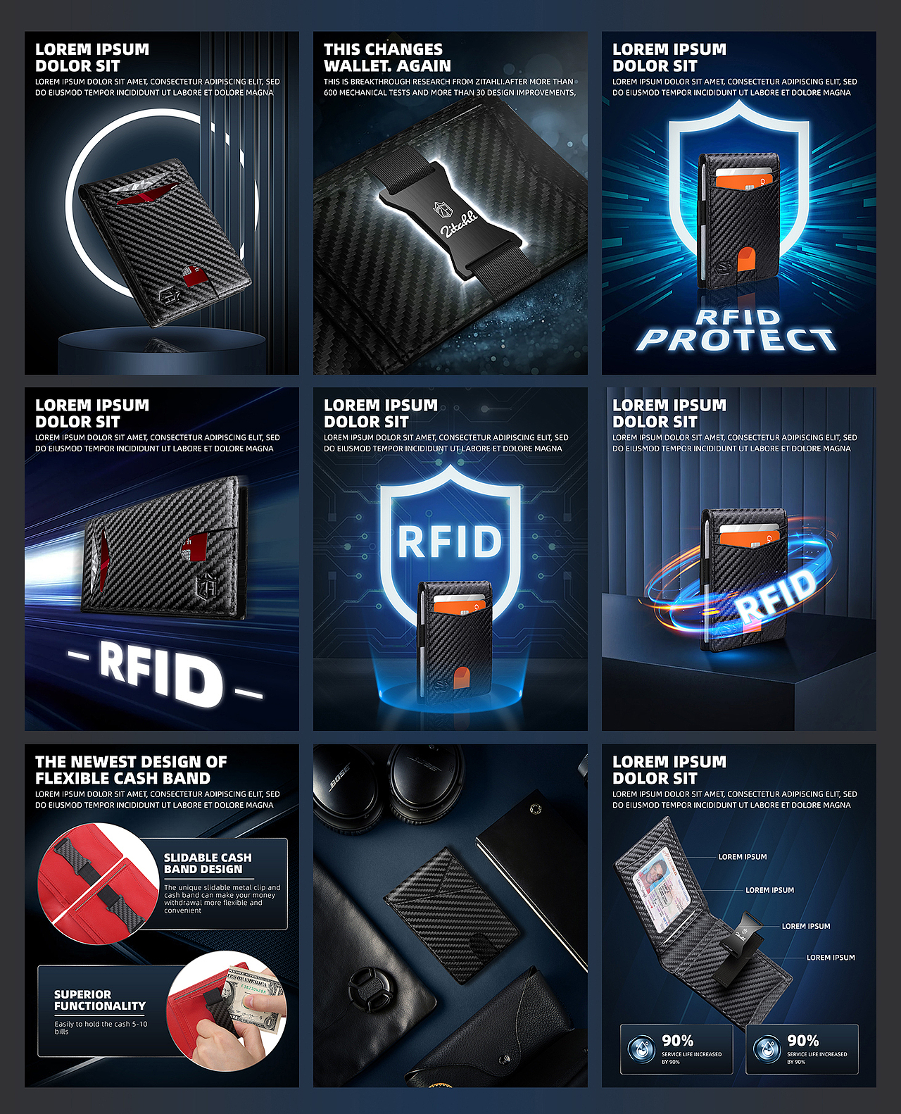 亚马逊 钱包设计摄影排版A+（图ZMzYxMjcxMzI0） - 海报 - 站酷设计师祺爷很忙原创素材 - 站酷ZCOOL