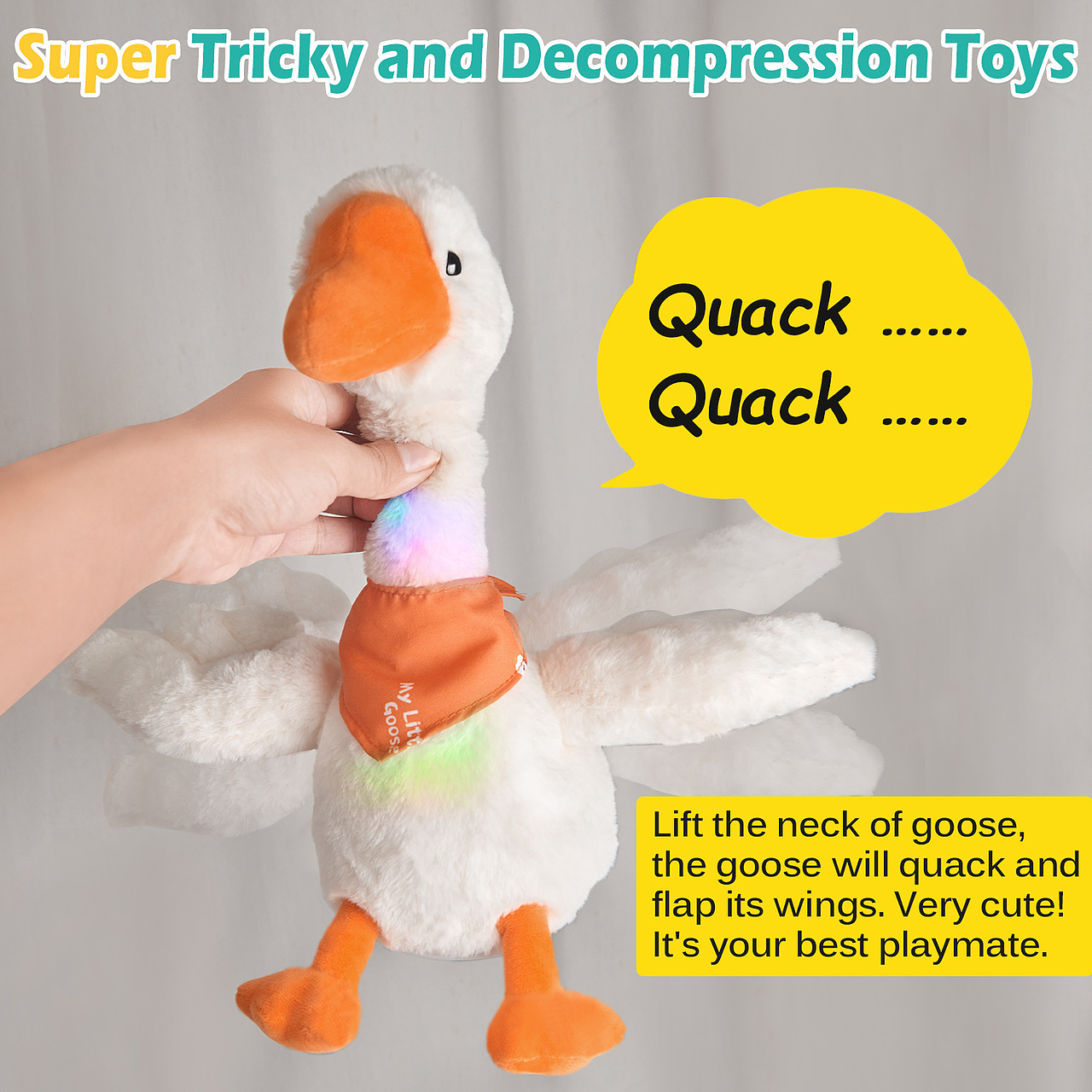 亚马逊大白鹅音乐发光玩具精修设计摄影