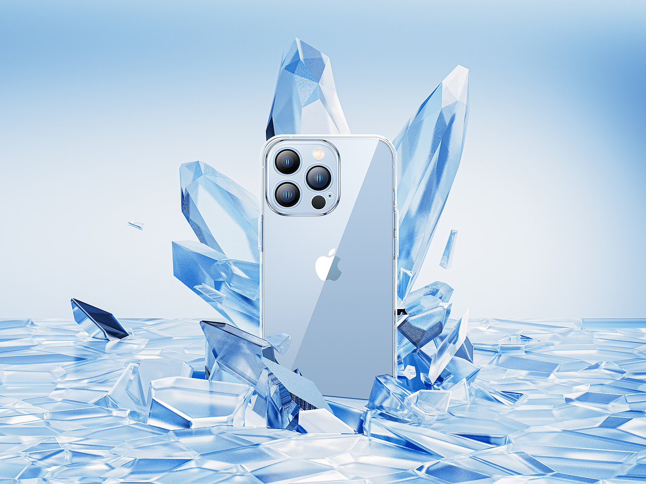 【Keyshot—苹果13Pro透明壳-Q1】 Render（图ZMzI3NjA2MTAw） - 产品 - 站酷设计师月京舞梨原创素材 - 站酷ZCOOL