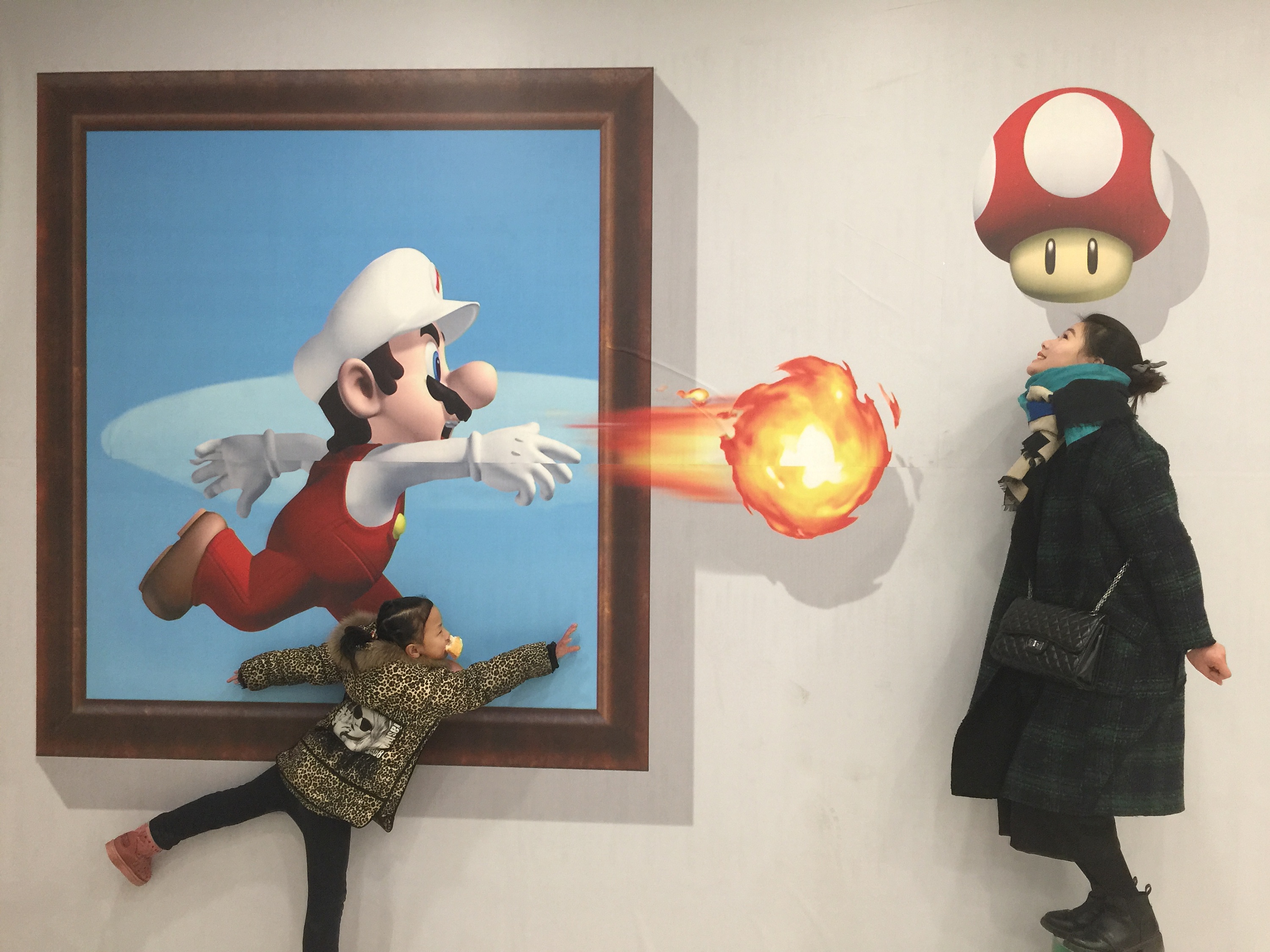 北京3d画搞笑墙绘之【超级玛丽】3d墙体彩绘