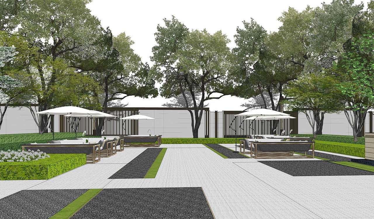 保利大国璟大区景观SU模型下载