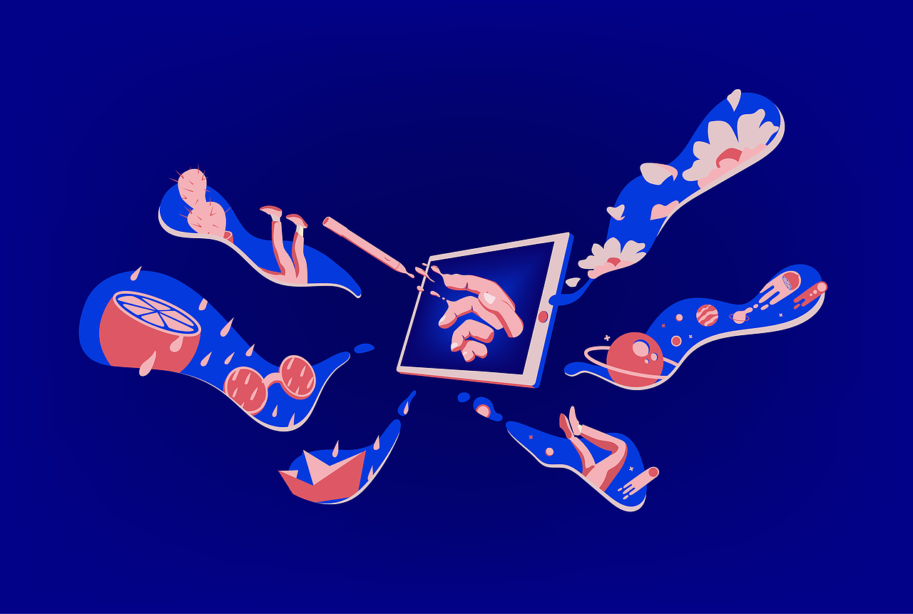 沉浸式创作体验 | 创意插画（图ZMTk1Mzg4MTIw） - 概念设定 - 站酷设计师谢谢凝原创素材 - 站酷ZCOOL