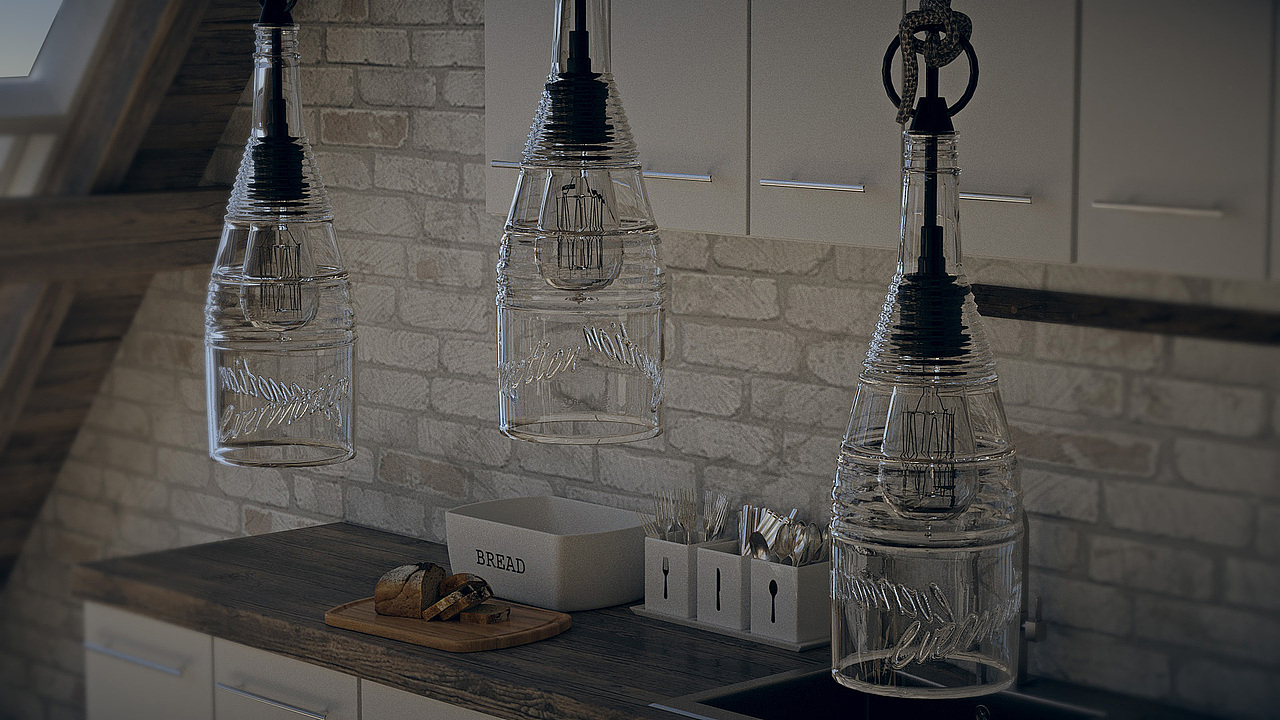 酒架/置物架 写实场景渲染