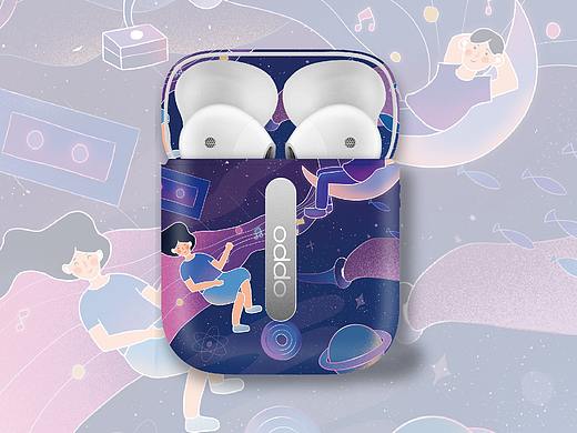 OPPO Enco Free —— 戴上耳机，做自己（个人主页-ZNDE4NzU0NDg=） - 图案 - 站酷设计师挽酒浅醉人原创素材 - 站酷ZCOOL