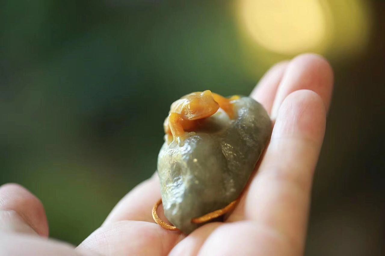 秋坞居青蛙蛤蟆手玩把件石雕作品