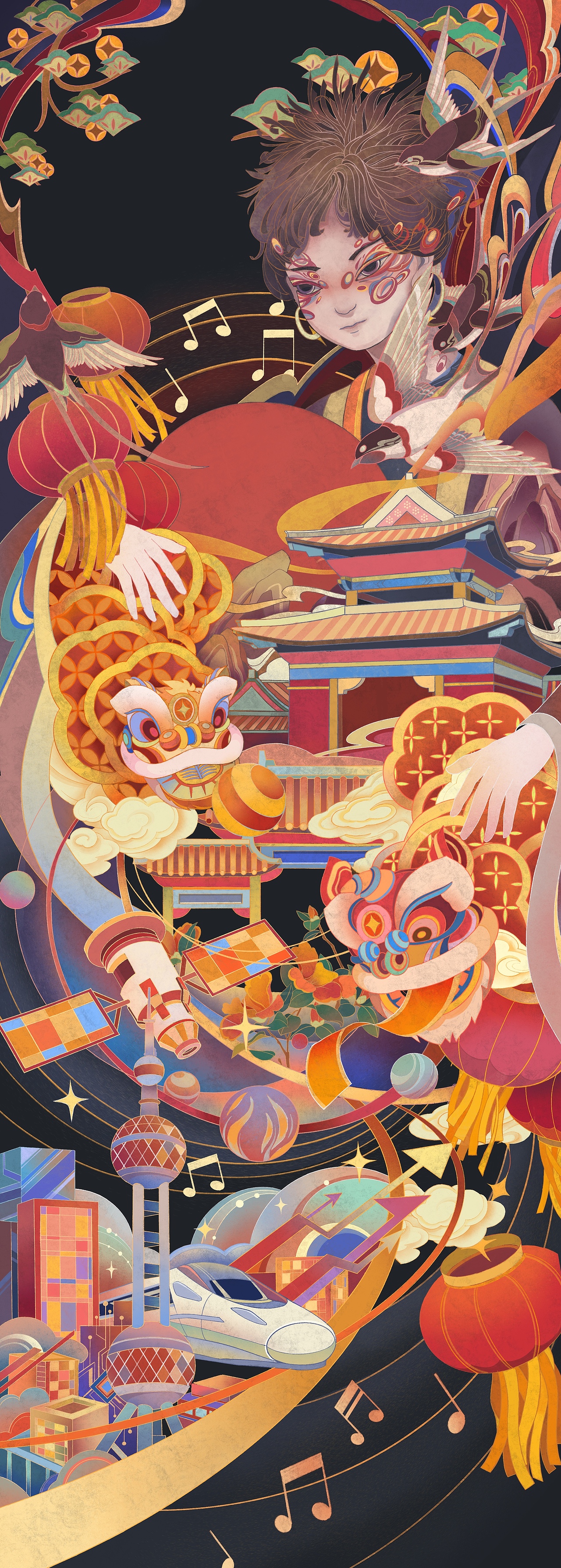 春节（图ZMjQxMTE4NzA4） - 商业插画 - 站酷设计师pokz原创素材 - 站酷ZCOOL