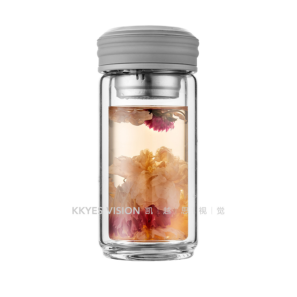 玻璃水杯 保温杯 双层 静物拍摄 产品商业摄影