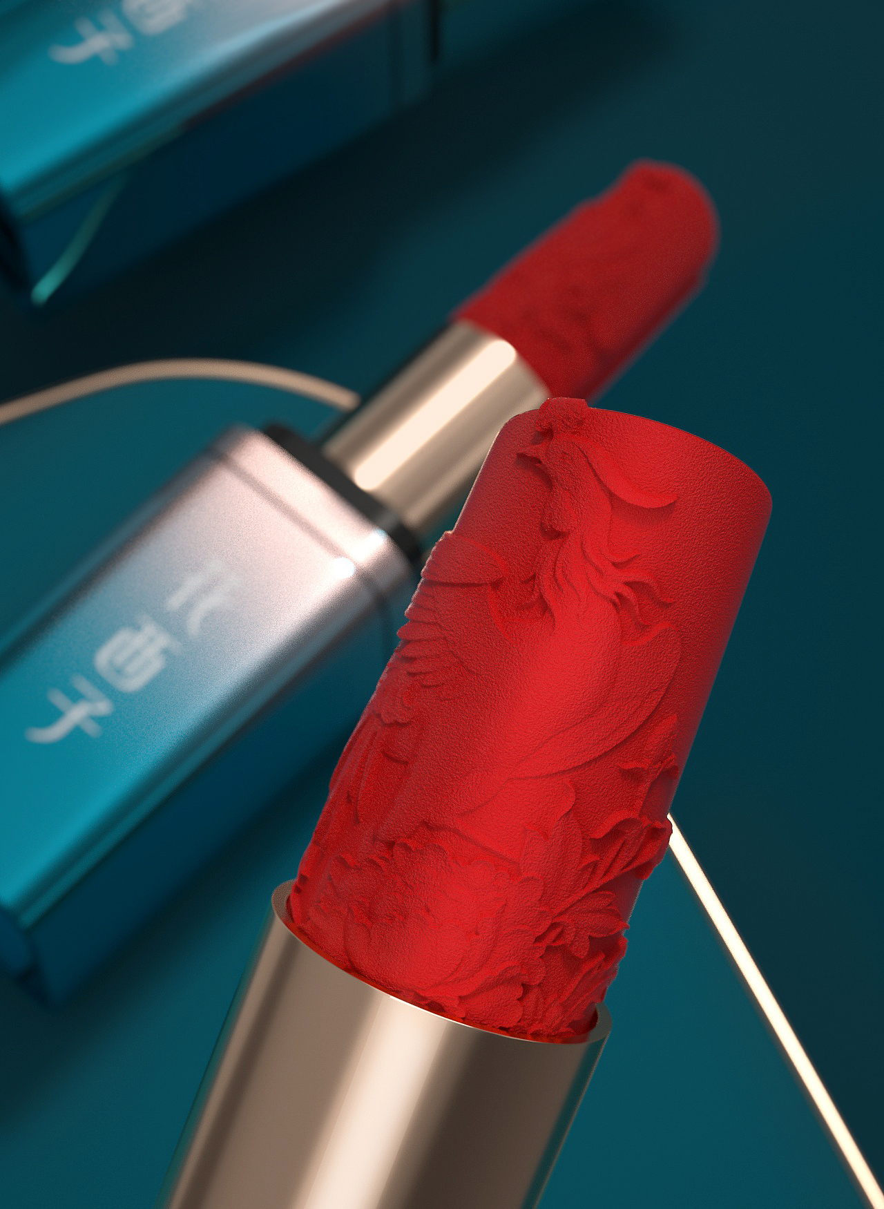 雕花口红建模渲染练习（图ZMjM2MzY4OTQ4） - 产品 - 站酷设计师6黎明的曙光688原创素材 - 站酷ZCOOL