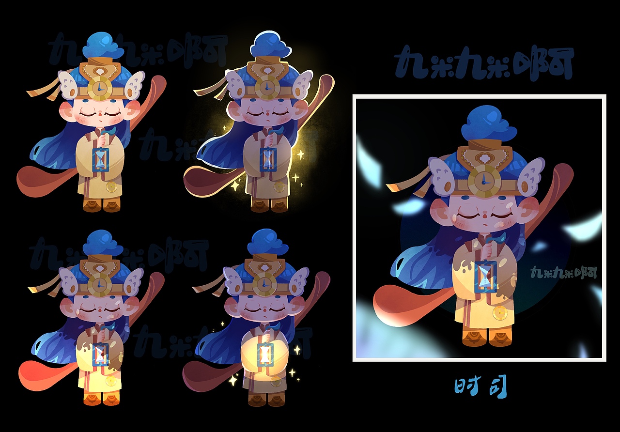 Q版儿童插画人物设定/国风