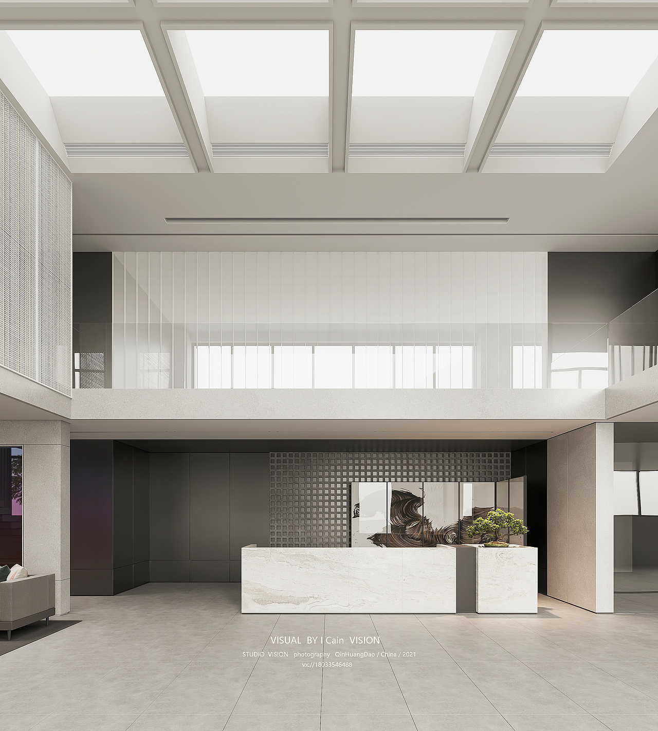 INITIAL-STUDIO 商业办公大厅表现（图ZMjY1NTg4MTQ4） - 商业空间设计 - 站酷设计师梵舍视觉原创素材 - 站酷ZCOOL