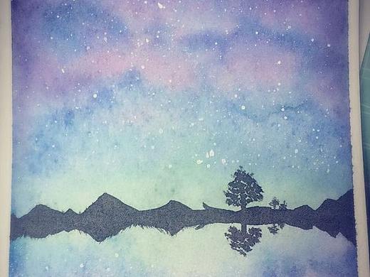 水彩-星空（个人主页-ZMzM4OTg1NzY=） - 艺术插画 - 站酷设计师司攸原创素材 - 站酷ZCOOL