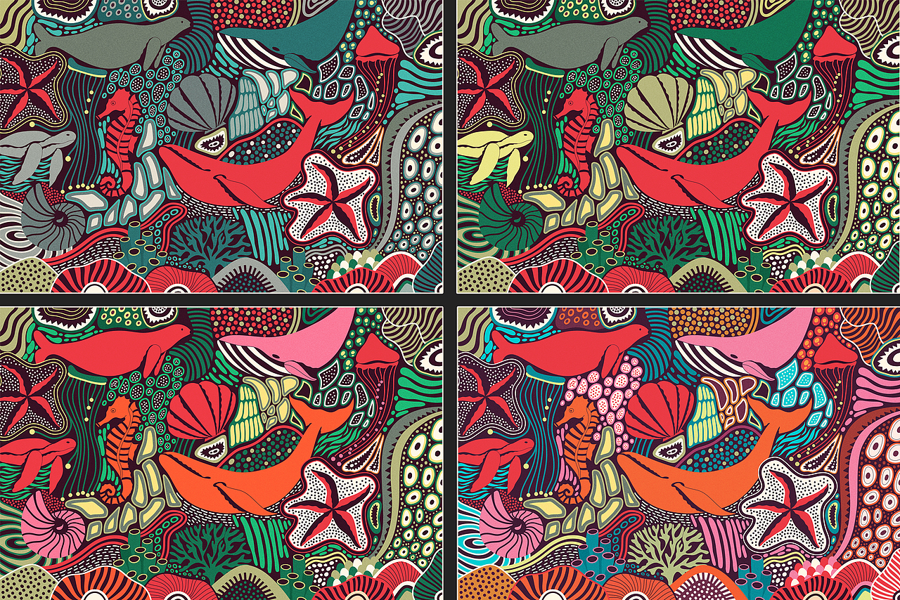 站酷 x UR中国 x 插画师卷耳 #UR线上海洋艺术展#