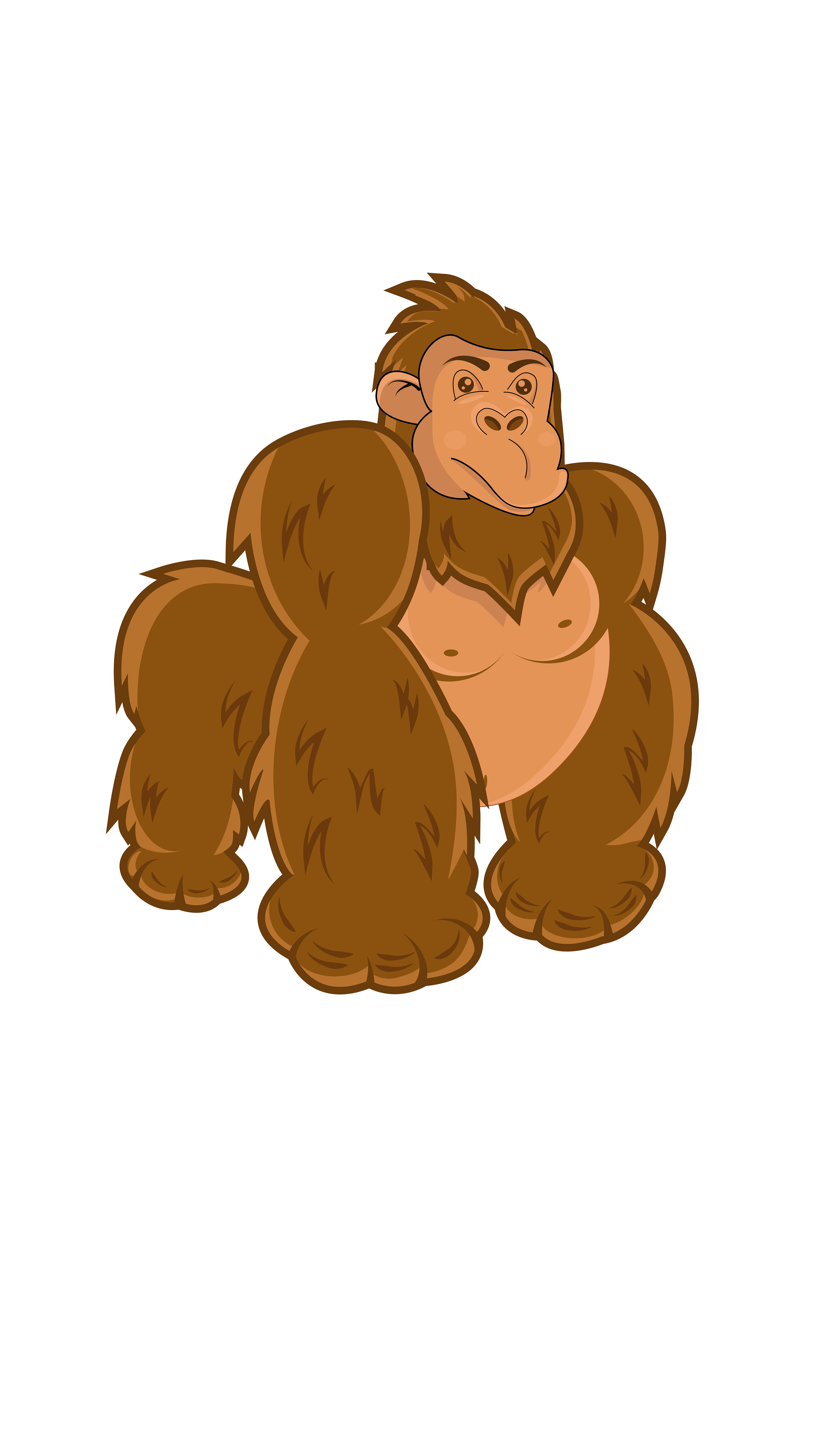 卡通大猩猩插图(动物、拟人、帽子、猩猩、卡通、灵长类)手绘插图_北极熊素材库