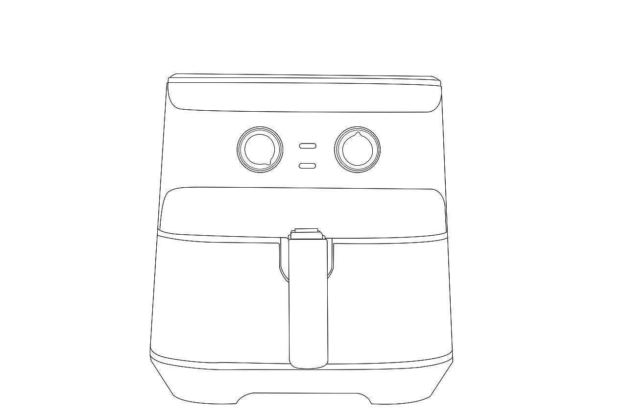 空气炸锅-六视图-线稿图-专利图|平面|品牌|欧尼哈 - 原创作品 - 站酷