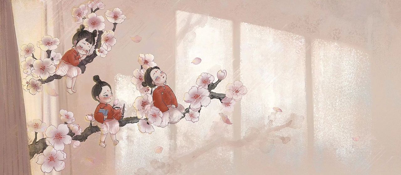 山大十二月——校园与花（图ZMzI3Mjc5MDM2） - 艺术插画 - 站酷设计师Yao妞原创素材 - 站酷ZCOOL