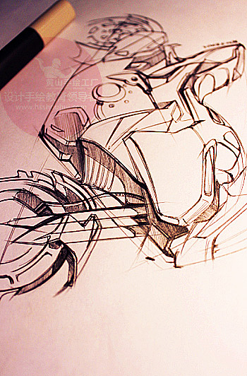 【工业设计手绘之交通工具】怎样画复杂造型产品（图ZMTY0NTc1Mjg=） - 交通工具 - 站酷设计师Rojean原创素材 - 站酷ZCOOL