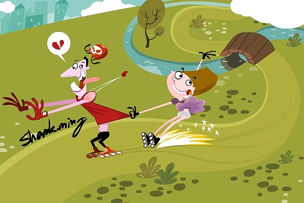 轮滑|插画|其他插画|shark_ming - 原创作品 - 站酷 (zcool)