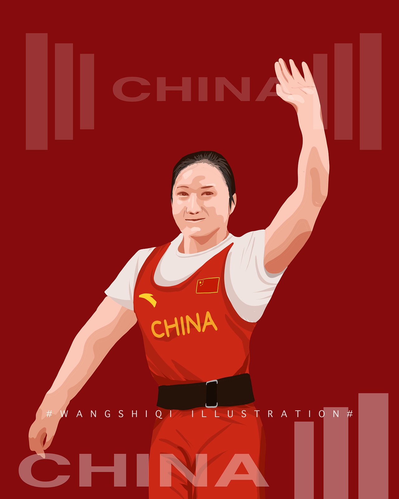 东京奥运会--中国举重梦之队|插画|商业插画|猪蹄香味 - 原创作品