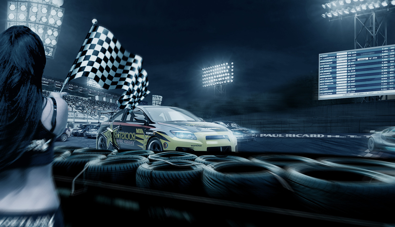 临摹"桌松"大神的赛车广告海报合成教程-第