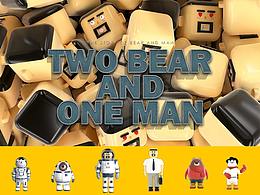 TWO BEAR AND ONE MAN