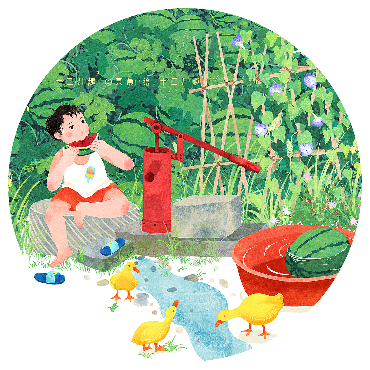 一至十二月乡村童趣季节插画（图ZMjM5NTQ1Mzg4） - 商业插画 - 站酷设计师東晨原创素材 - 站酷ZCOOL