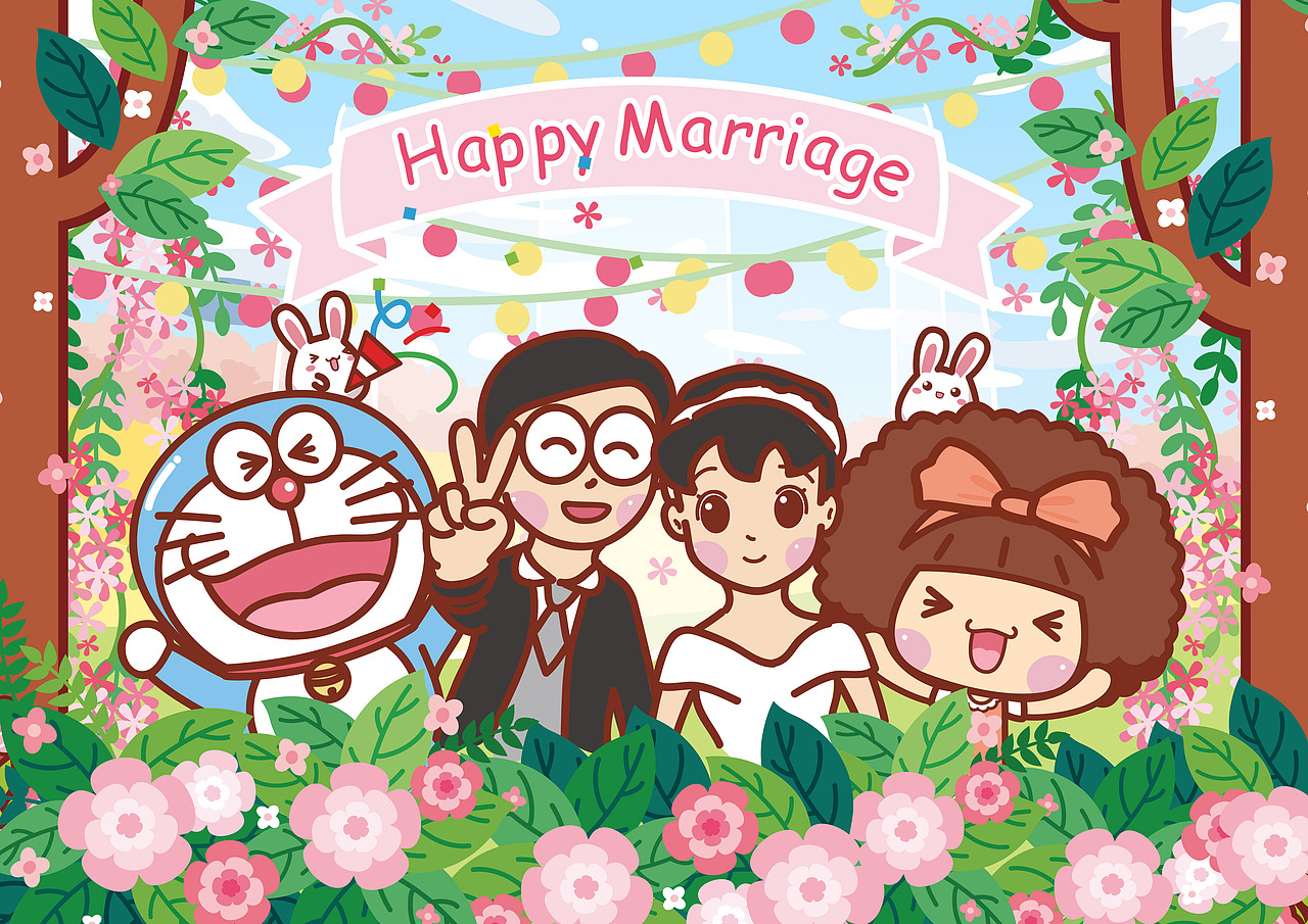 在大雄与静香的婚礼上, br>～哆啦a梦:静香,为什么你选"摩丝摩丝"给你