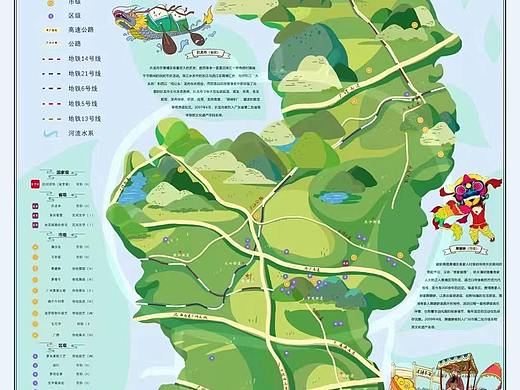 【广州黄埔区 × 四月书签】手绘文物非遗文化地图设计