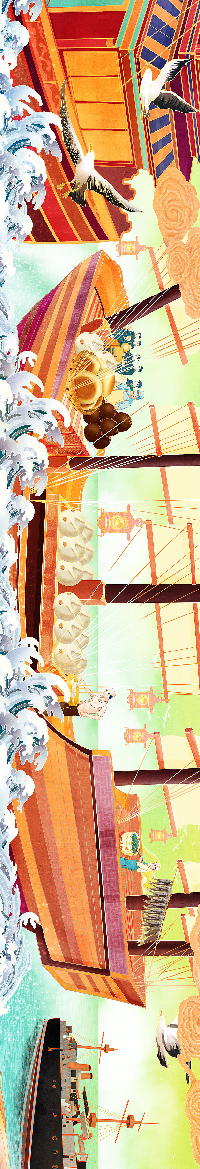 山东·威海#国潮插画长卷#