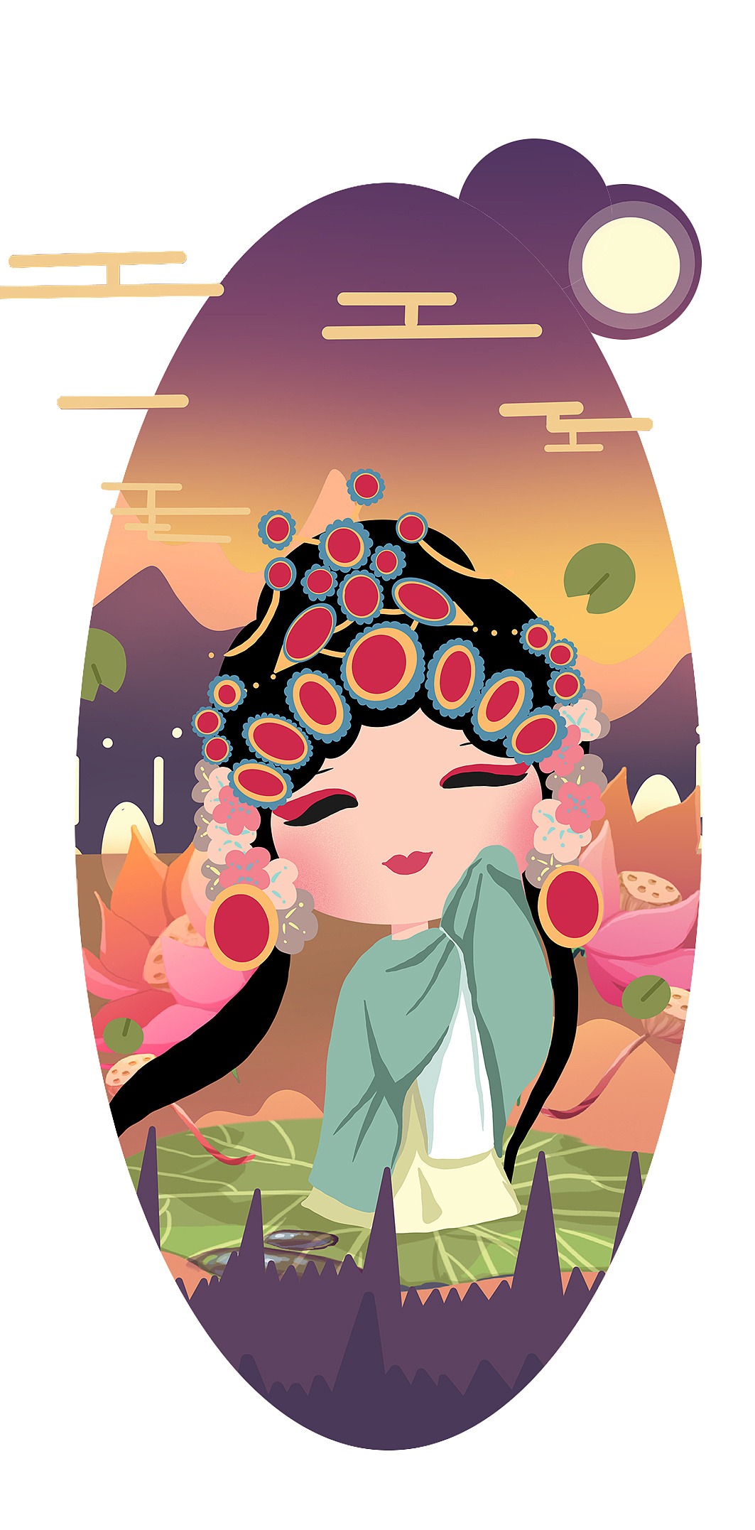 盐城淮剧旦角姐妹花人物设定插图|插画|艺术插画|唐小嫣啊 - 原创作品