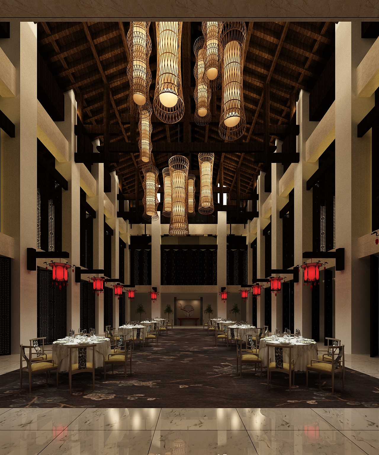 大型中式餐厅设计（图ZNDk5NDY1MzY=） - 家装设计 - 站酷设计师张璞原创素材 - 站酷ZCOOL