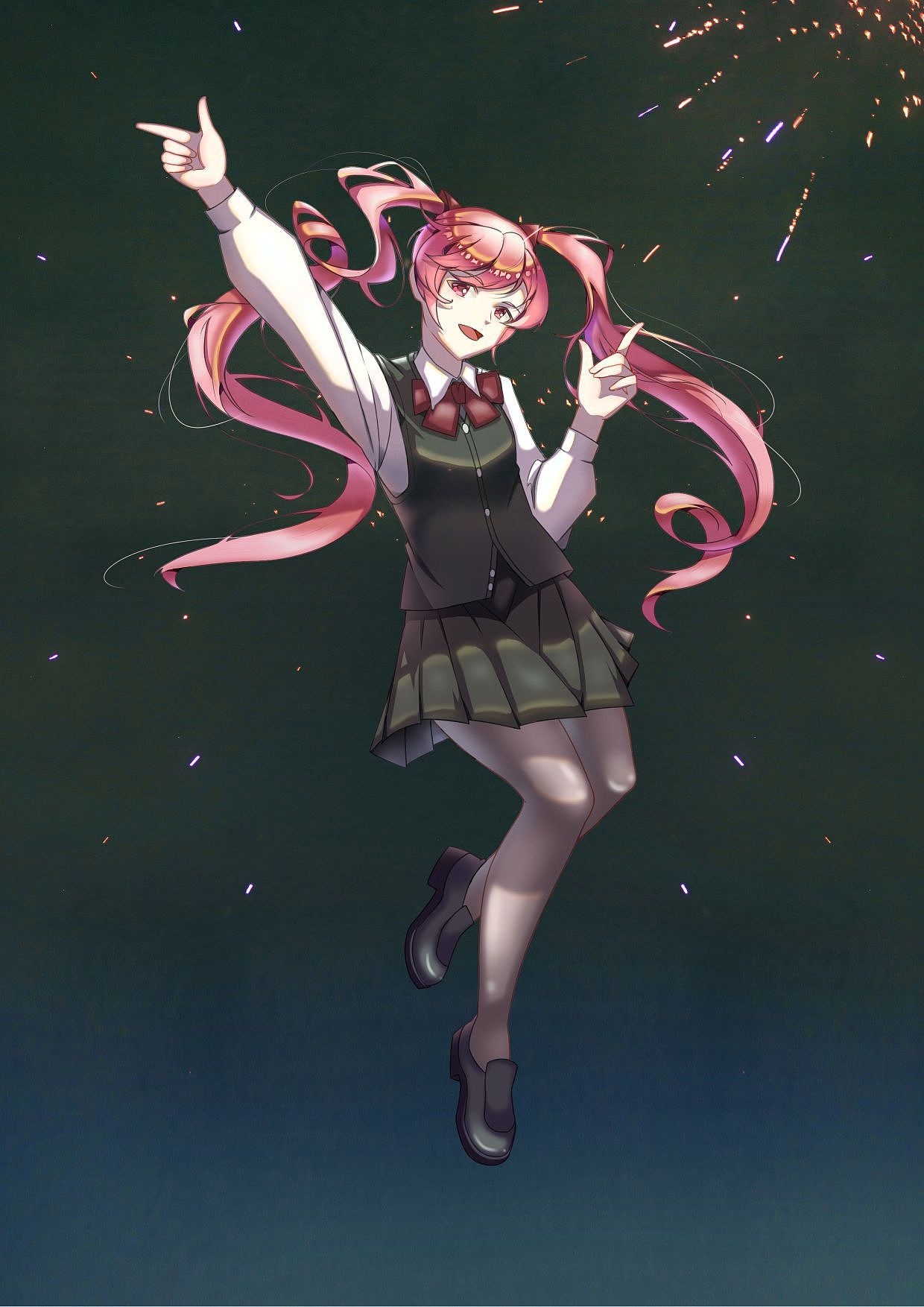 新年的烟花少女
