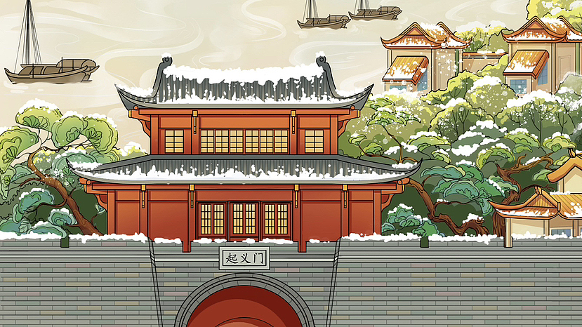 冬季,起义门与黄鹤楼公园,还不快出来赏雪吗