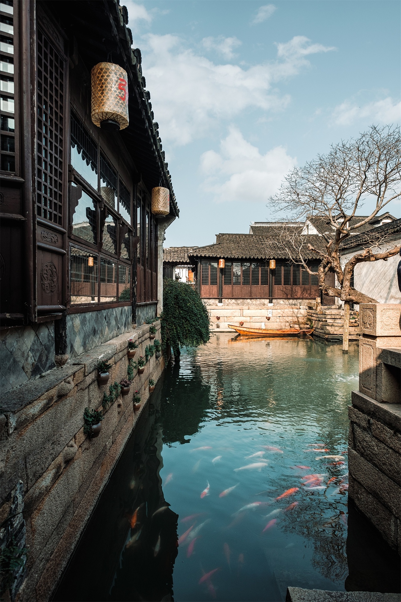 苏州周庄古镇秋日景色