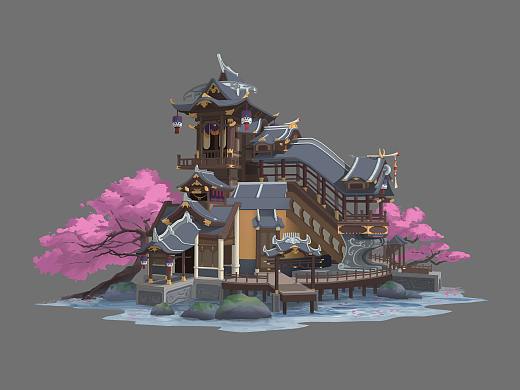 场景单体设计-古代发廊
