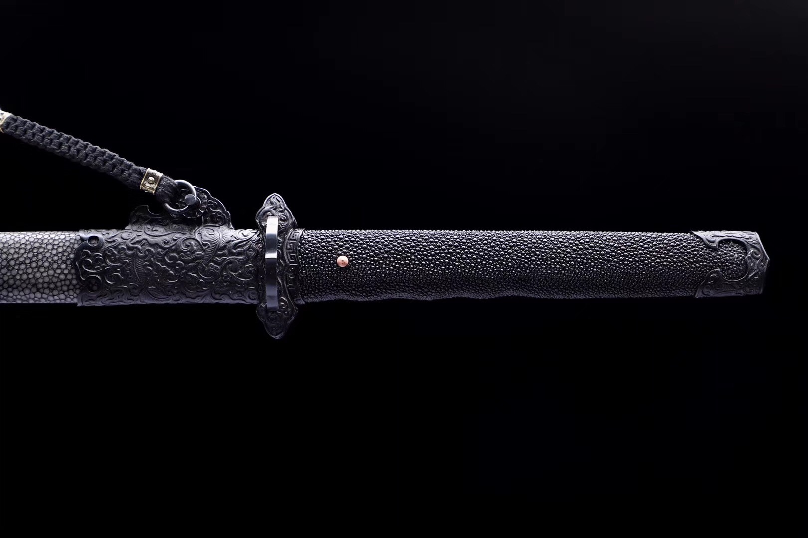 龙泉林记刀剑新作铁雕唐样大刀