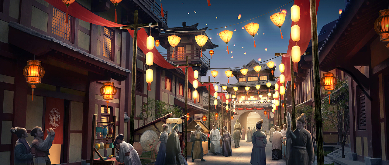 古装戏影视概念气氛图