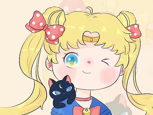 Q版卡通水冰月头像插画