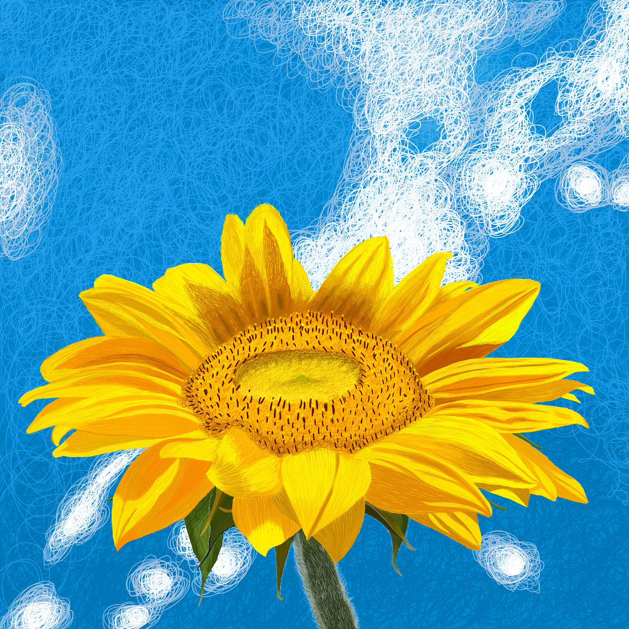 向日葵儿童画 向日葵儿童画图片 - 第 3 - 水彩迷