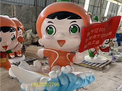 柑桔橘子宝宝雕塑玻璃钢蜜桔卡通公仔主题小品亮相广场