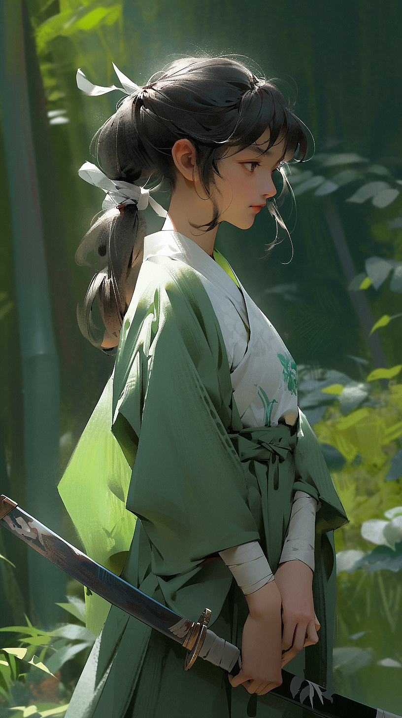 AI绘画｜侠岚江湖，青衣少女（图ZMzQzNDkxODQ4） - 概念设定 - 站酷设计师婉艺AI原创素材 - 站酷ZCOOL
