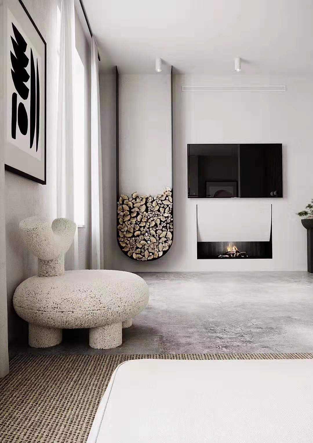 现代风格中璨坤壁炉极简的搭配与运用