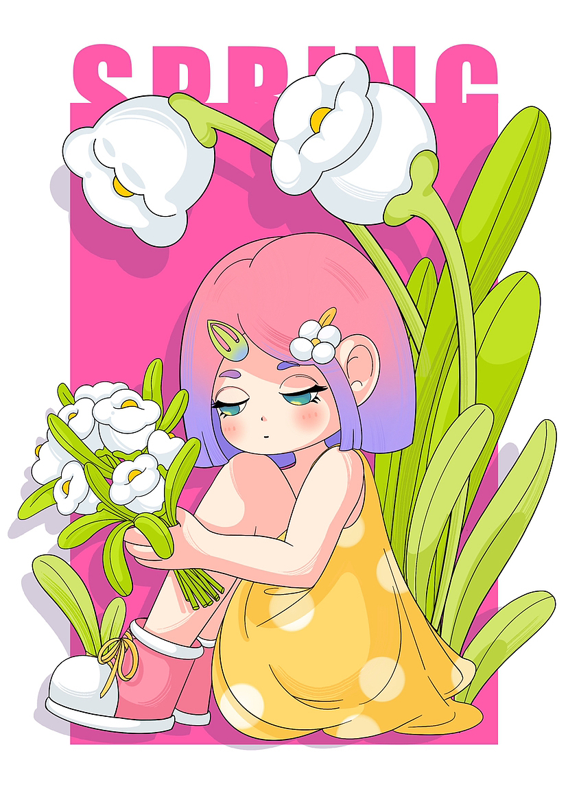 春日宴（图ZMzM3NDIzNDg0） - 艺术插画 - 站酷设计师于哩原创素材 - 站酷ZCOOL